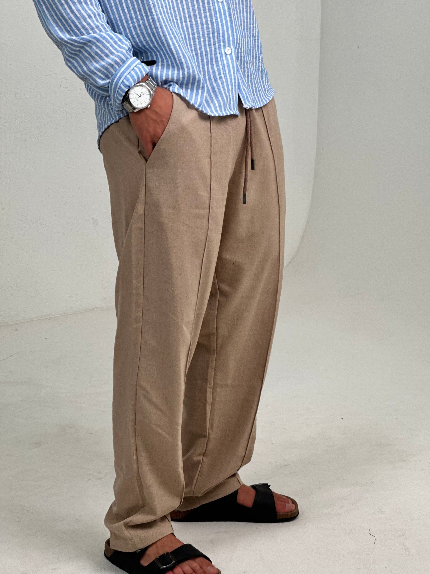 Pantalon de Lino Beige