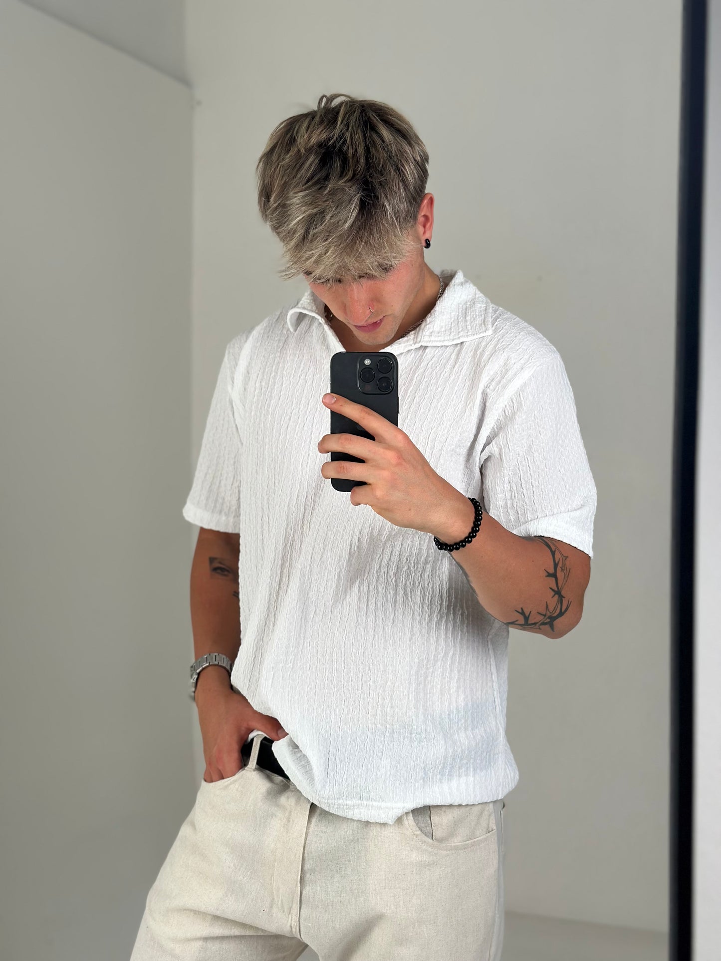 Chomba Blanca Casual - Jacquard