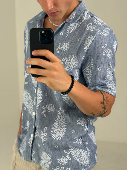 Sunset Lino - Marine Blue