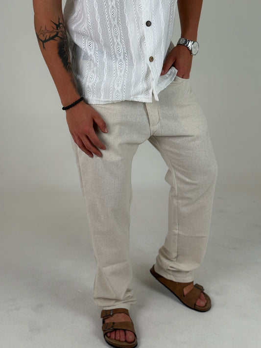 Pantalon de Vestir - Lino Crudo