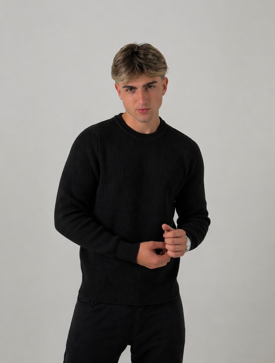 Sweater Knit Negro