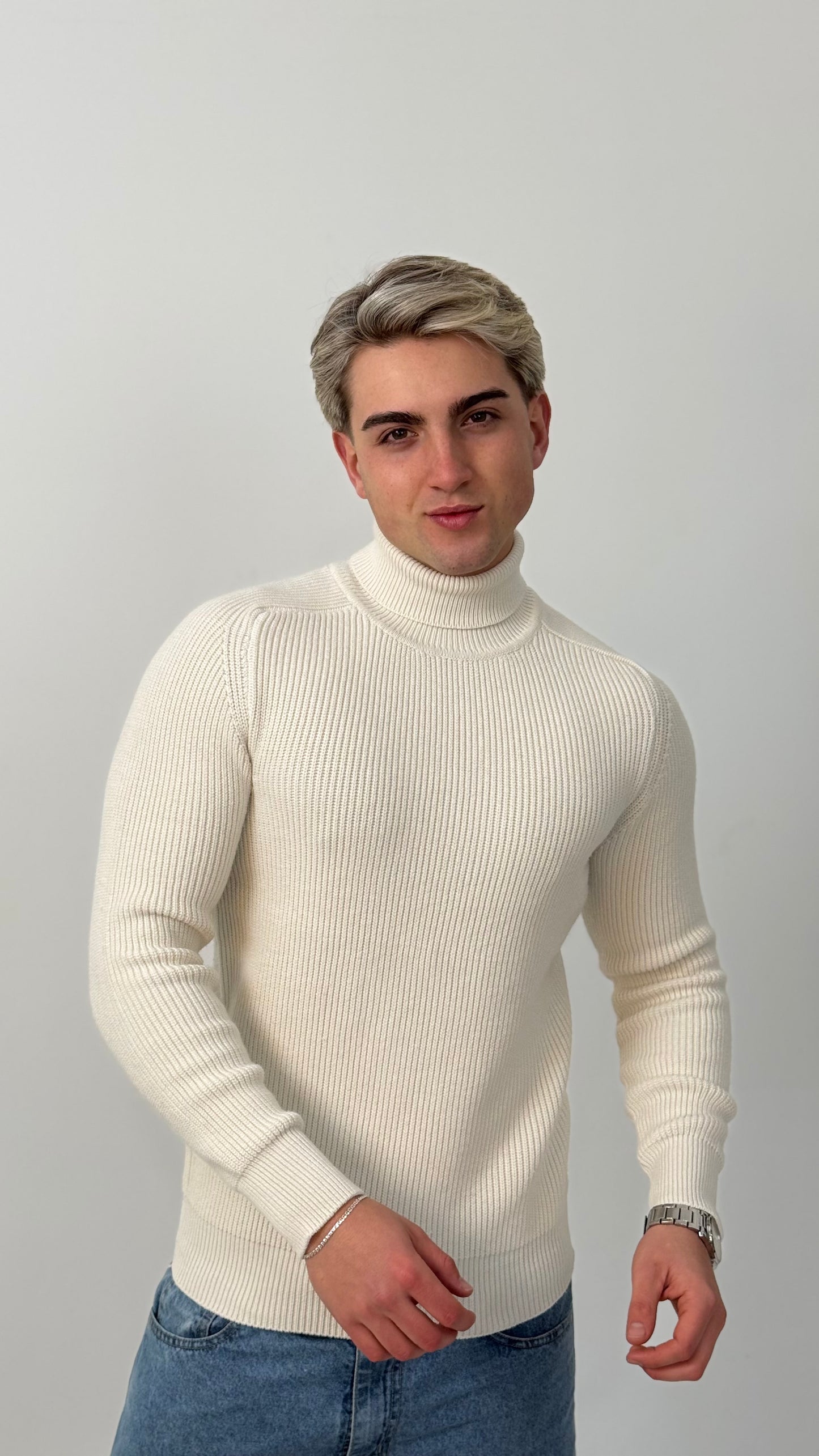 Sweater Legado | Cuello Alto Premium - Crudo