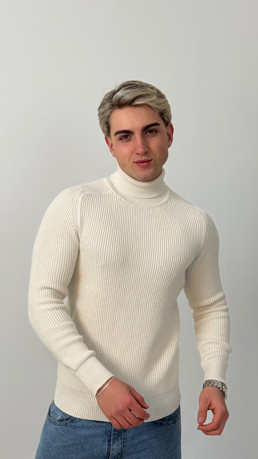 Sweater Legado | Cuello Alto Premium - Crudo