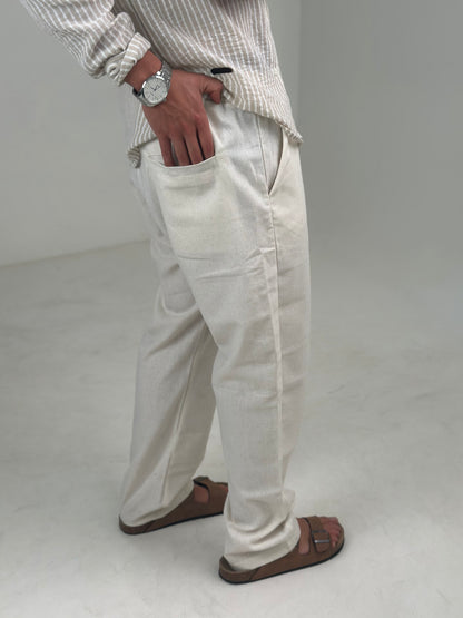 Pantalon De Lino Crudo