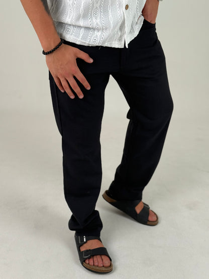 Pantalon de Vestir - Lino Negro