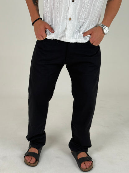 Pantalon de Vestir - Lino Negro