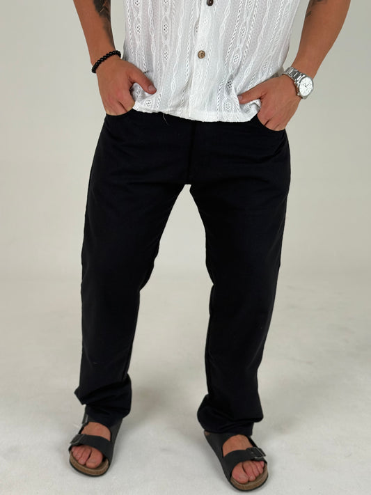 Pantalon de Vestir - Lino Negro