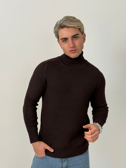 Sweater Legado | Cuello Alto Premium - Chocolate