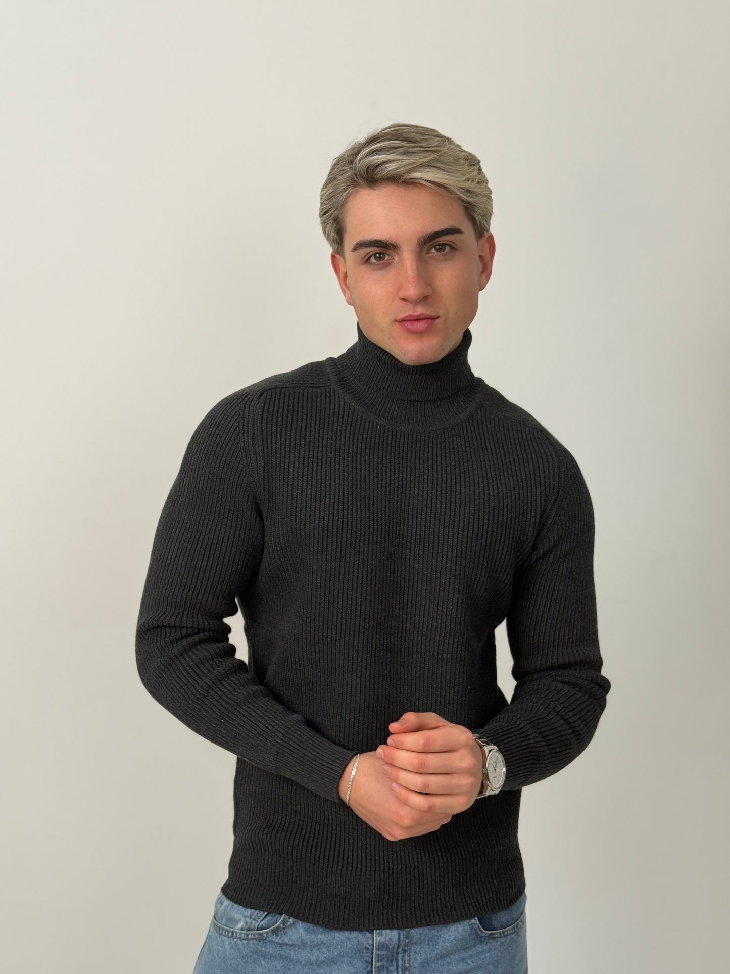 Sweater Legado | Cuello Alto Premium - Gris Oscuro