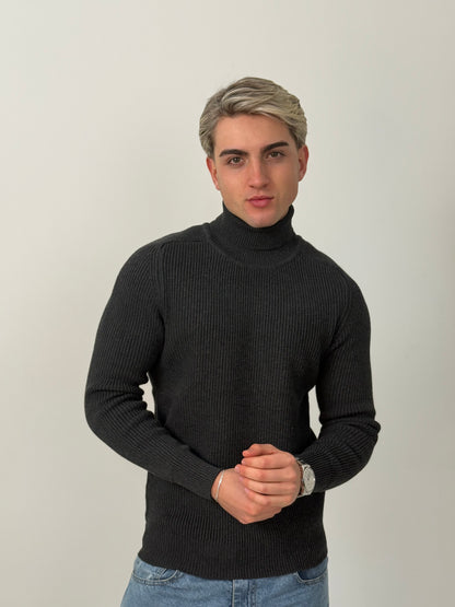 Sweater Legado | Cuello Alto Premium - Gris Oscuro