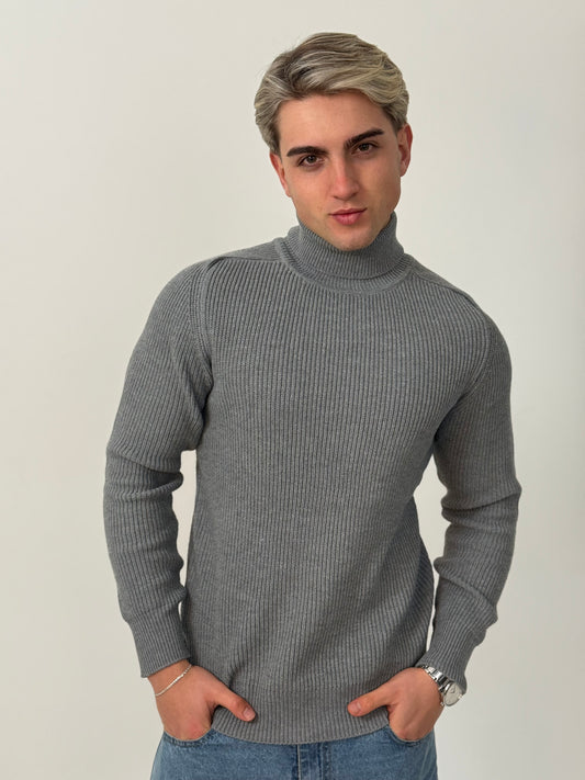 Sweater Legado | Cuello Alto Premium - Gris Claro